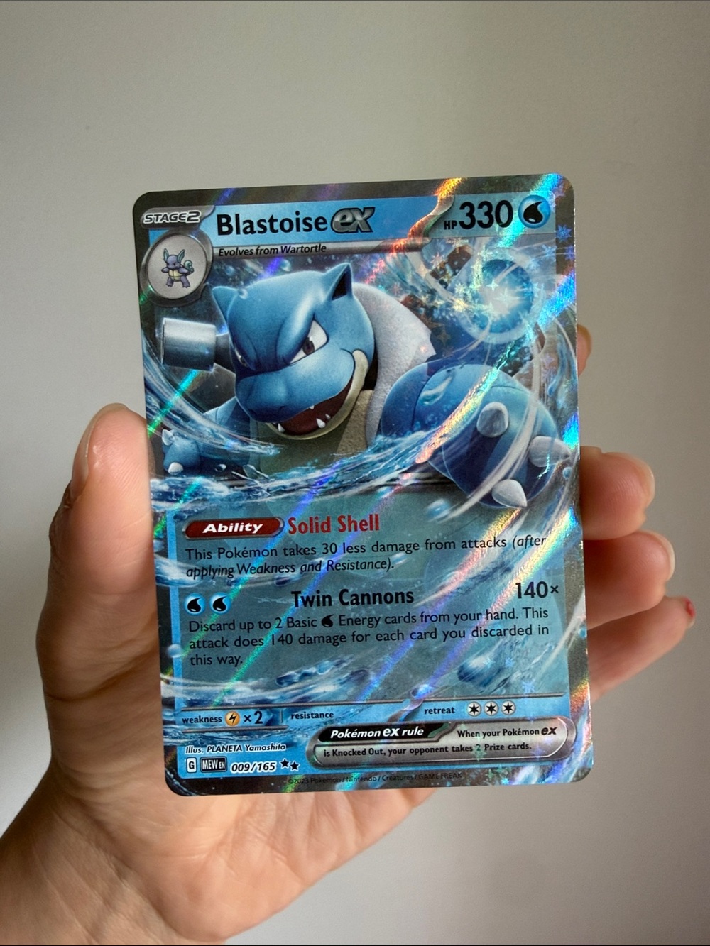 Blastoise EX Pokemon Card 151 009/165 MEW English